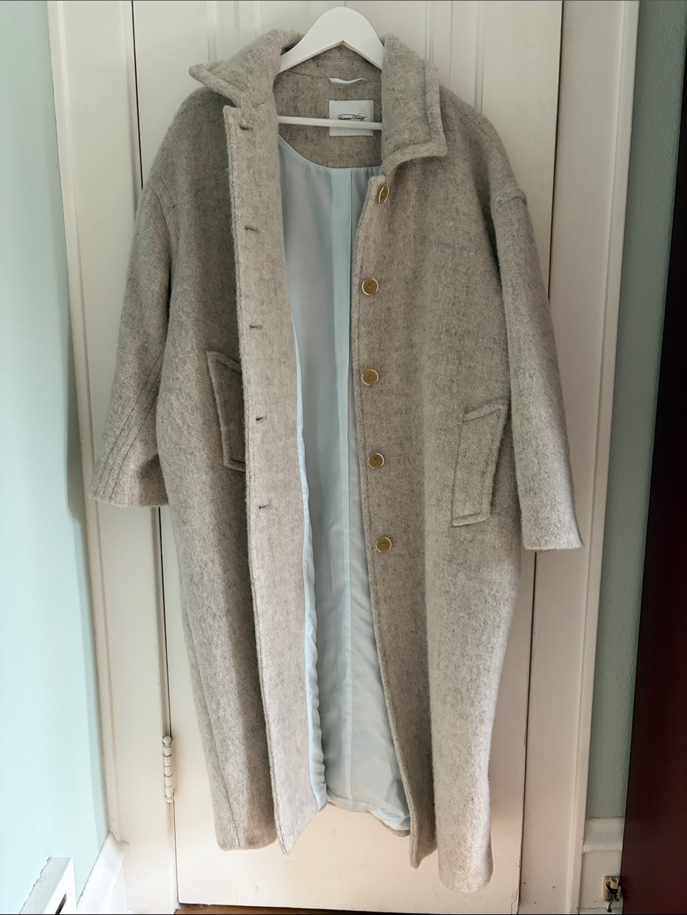 American Vintage • Oversized Marled Beige Long Coat (Size XS/S)